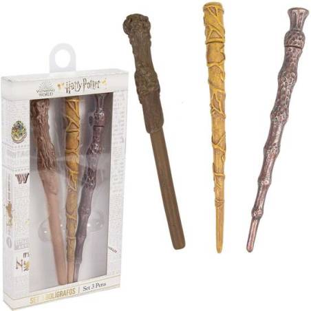 set bolígrafos harry potter marron