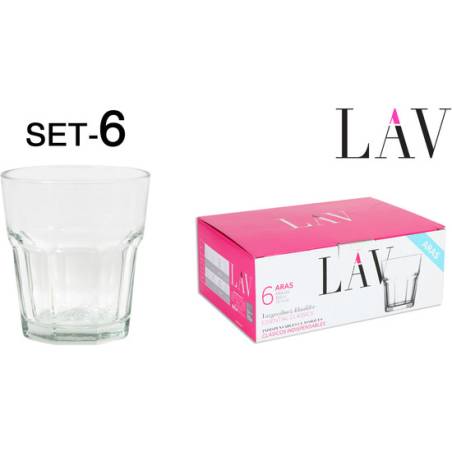 set 6 vasos agua 305cc aras