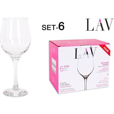 set 6 copas vino agua 395cc fame high