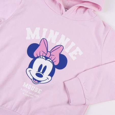 sudadera con capucha cotton brushed minnie pink