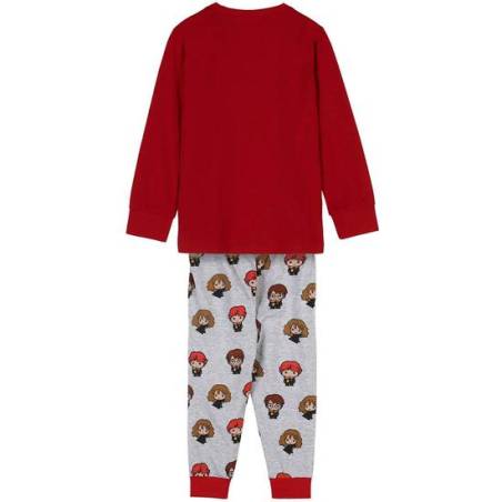 pijama largo single jersey harry potter dark red