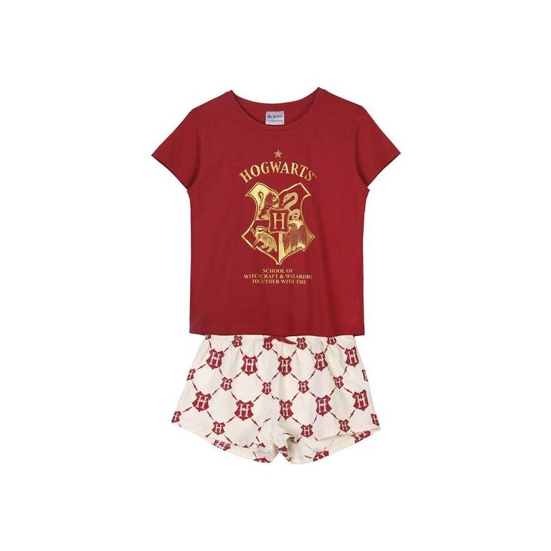 pijama corto single jersey punto harry potter dark red