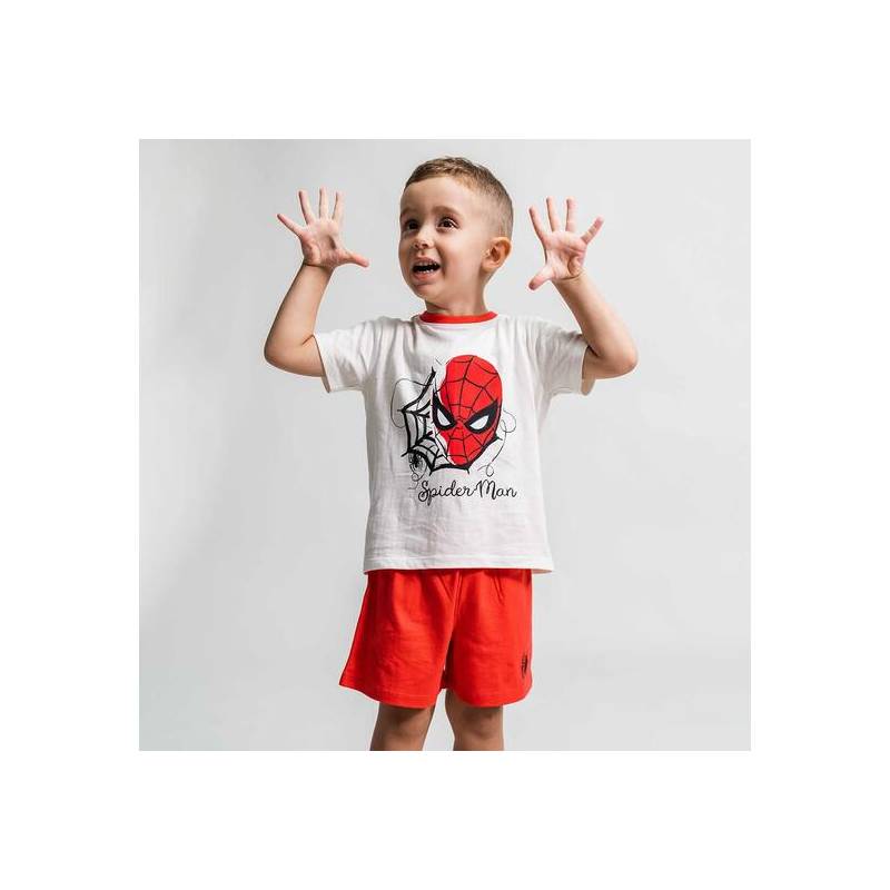 pijama corto single jersey spiderman red