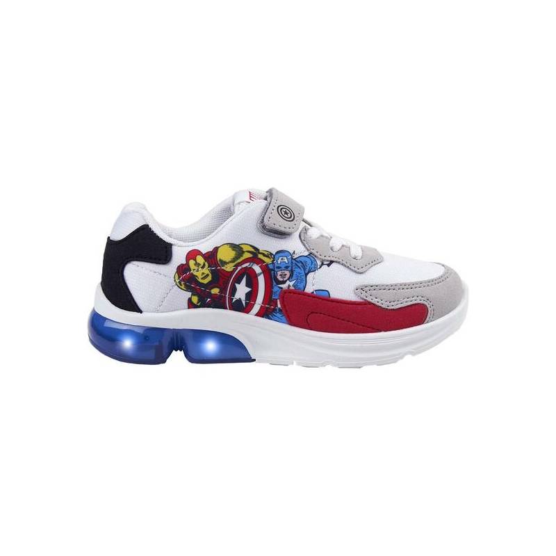 deportiva suela pvc con luces avengers spiderman multicolor