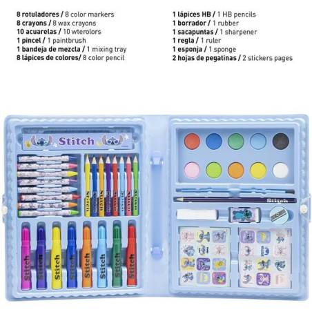 set papelería coloreable caja stitch