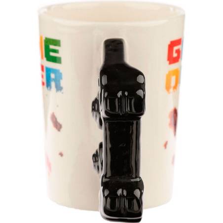 taza asa 3d mando videojuego pixel game over