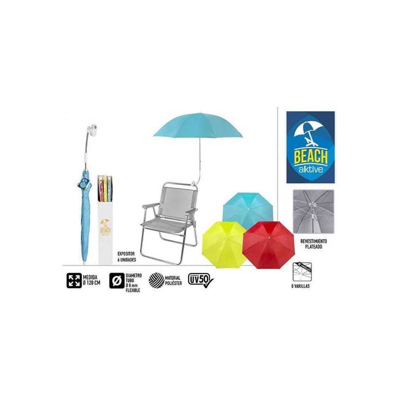 sombrilla para silla de playa proteccion uv aktive beach 100cm modelos surtidos