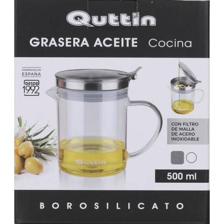 grasera aceite borosilicato 500ml quttin