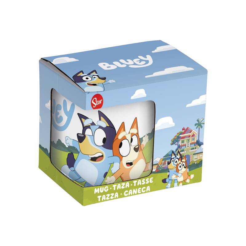 taza cerámica 325ml en caja regalo bluey walk